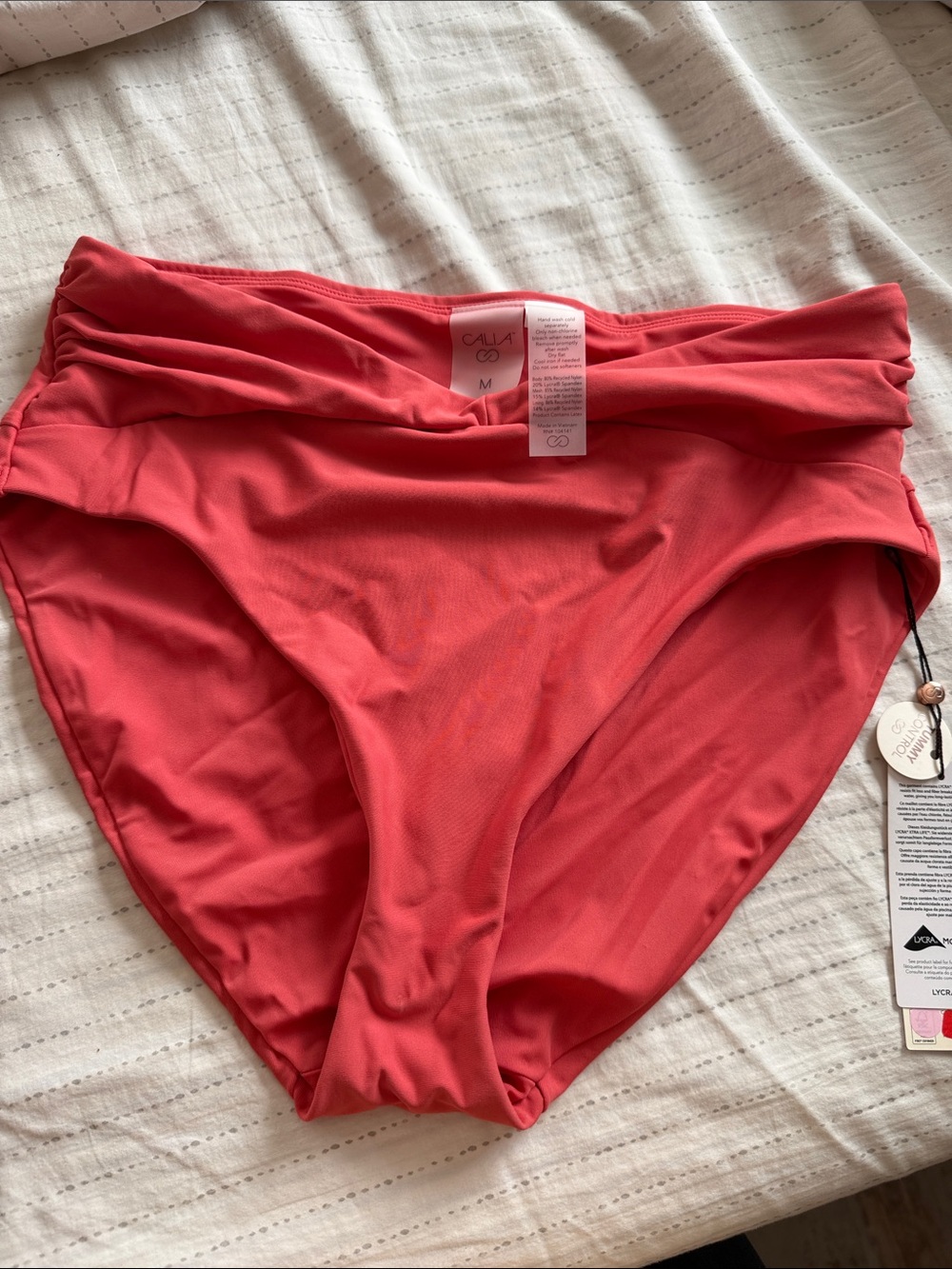 Calia Coral High-Waist Bikini Bottoms